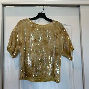Gold colored sequin blouse